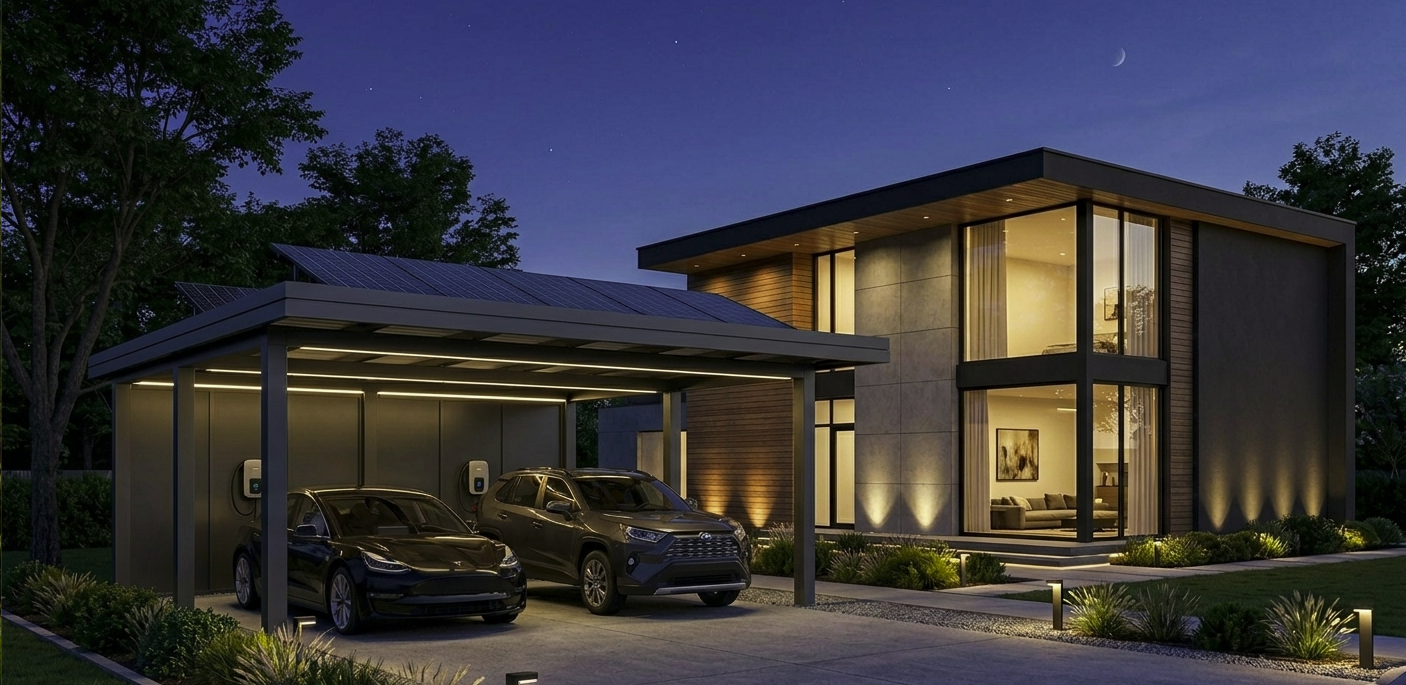 Carport Solaire pour 2 voitures